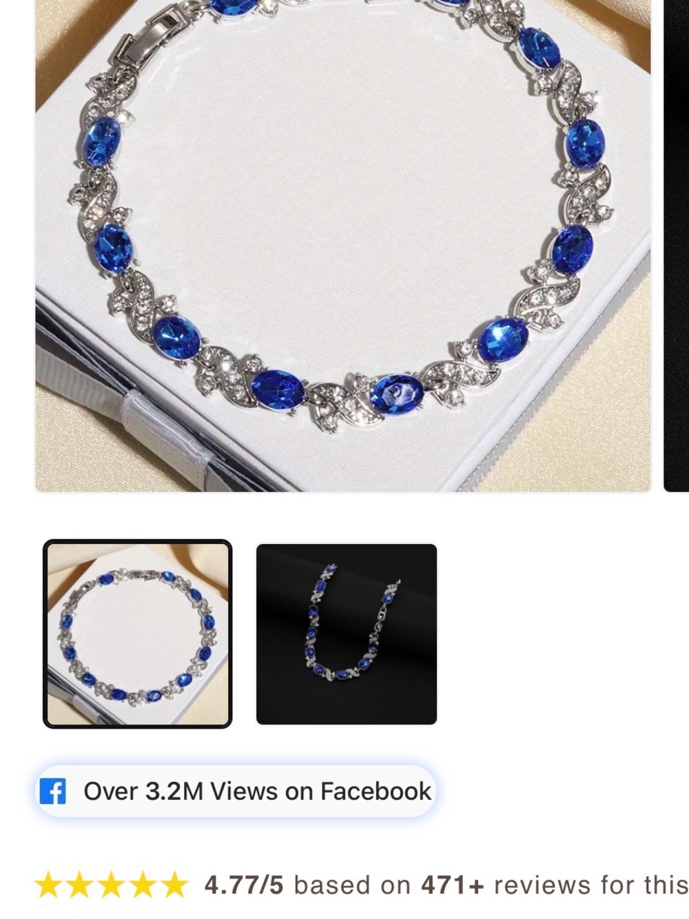 Blue Crystal Tennis Necklace - Elegant Women's Jewelry